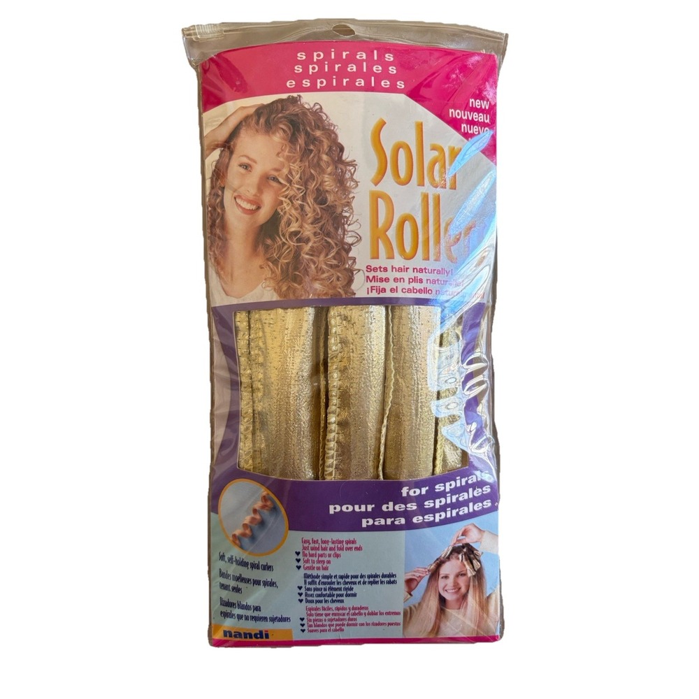 Vintage Nandi Solar Rollers Self Holding Spiral Curlers 8 Qty Hairstyling‎ Tool